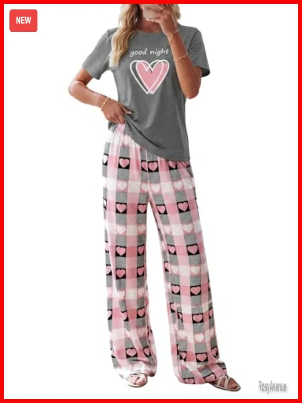 Women's 2 Piece Lounge Set with Palazzo Pants and Tee